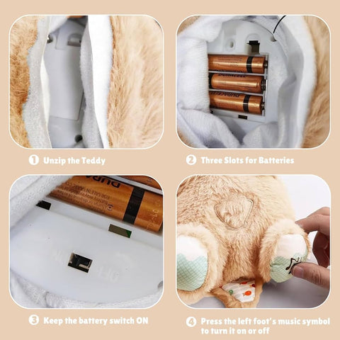 Breathing Teddy Bear with Soothing Music™ – Anxiety Relief Plush Toy for Kids & Adults